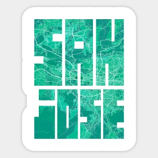 San Jose, Costa Rica City Map Typography - Watercolor Sticker